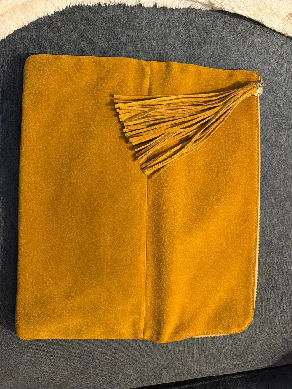 HOBO Mustard Yellow Suede Fold over bag -Never Used